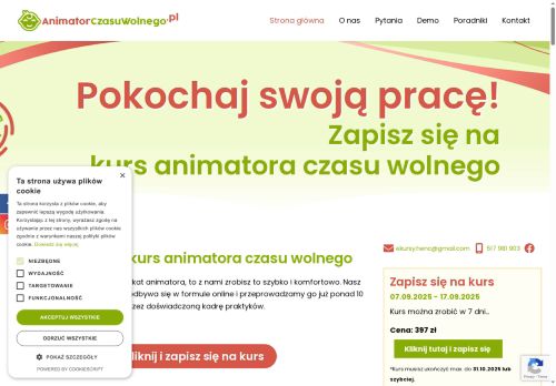 Bez wychodzenia z domu zrob kurs ONLINE na Animatora Czasu Wolnego!