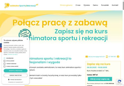 Zostan animatorem sportu i rekreaji. Zrob nasz kurs w pelni ONLINE