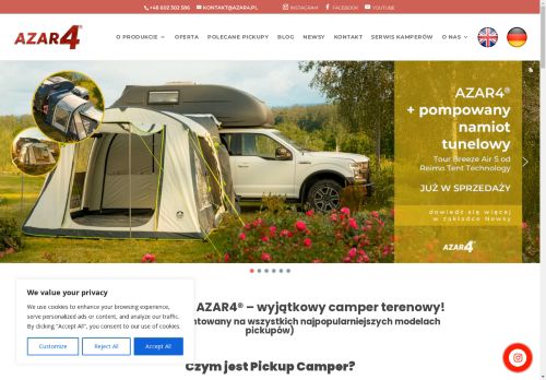 AZAR4 - pickup camper, kapsuła, kapsuła na pickup