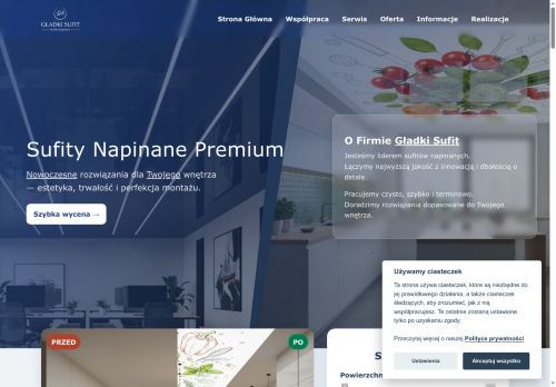 Sufit Napinany od Gładki Sufit. Warszawa i okolice