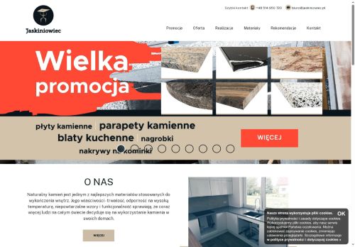 Jaskiniowiec. Schody, parapety, blaty kamienne