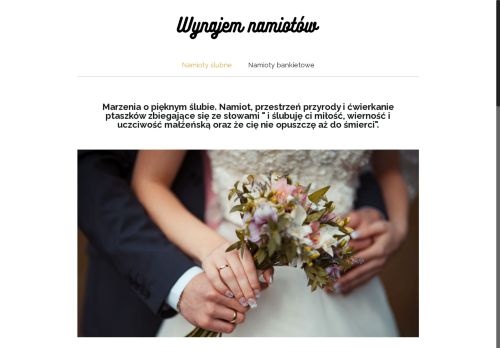 Namioty ślubne do wynajęcia