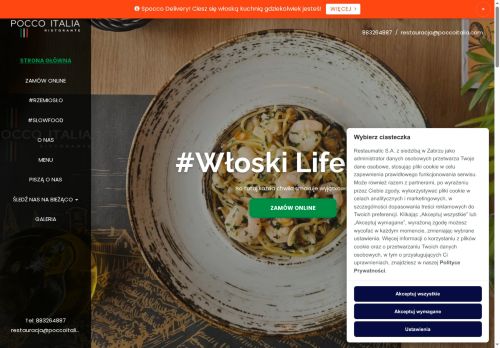 Poccoitalia restauracja Sosnowiec wspaniała kuchnia Włoska z dowozem