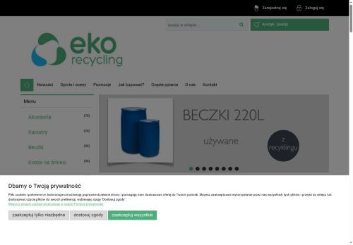 Beczki, pojemniki, maty, kanistry. Nowe i używane