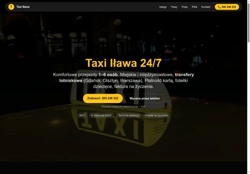 Taksówka w Iławie z fotelikami dla dzieci i płatnością kartą