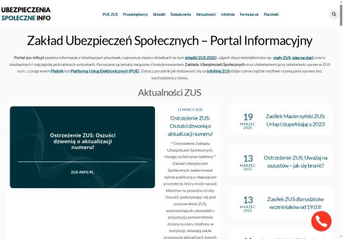 ZUS INFO Portal poświęcony instytucji ZUSu